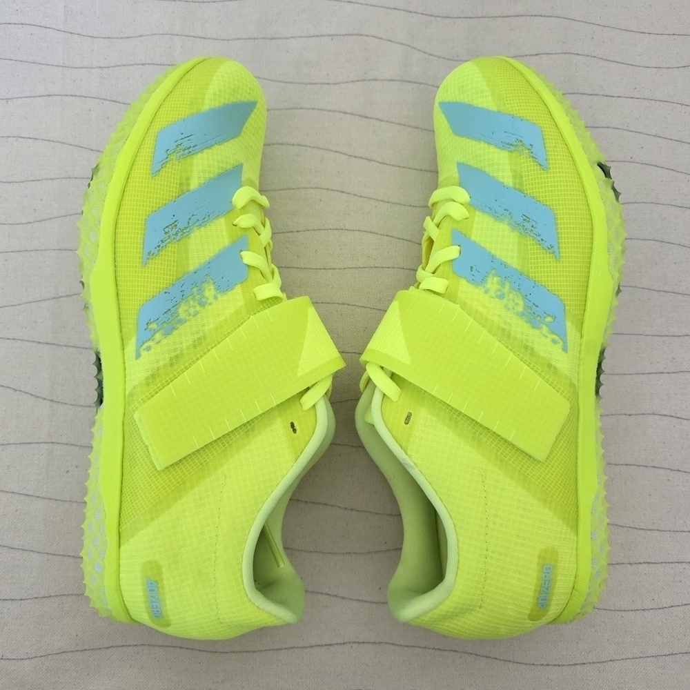 Adidas Mens Adizero HJ Solar Yellow Aqua Track & Field Shoes FW2244 Size 7.5 - Picture 8 of 11
